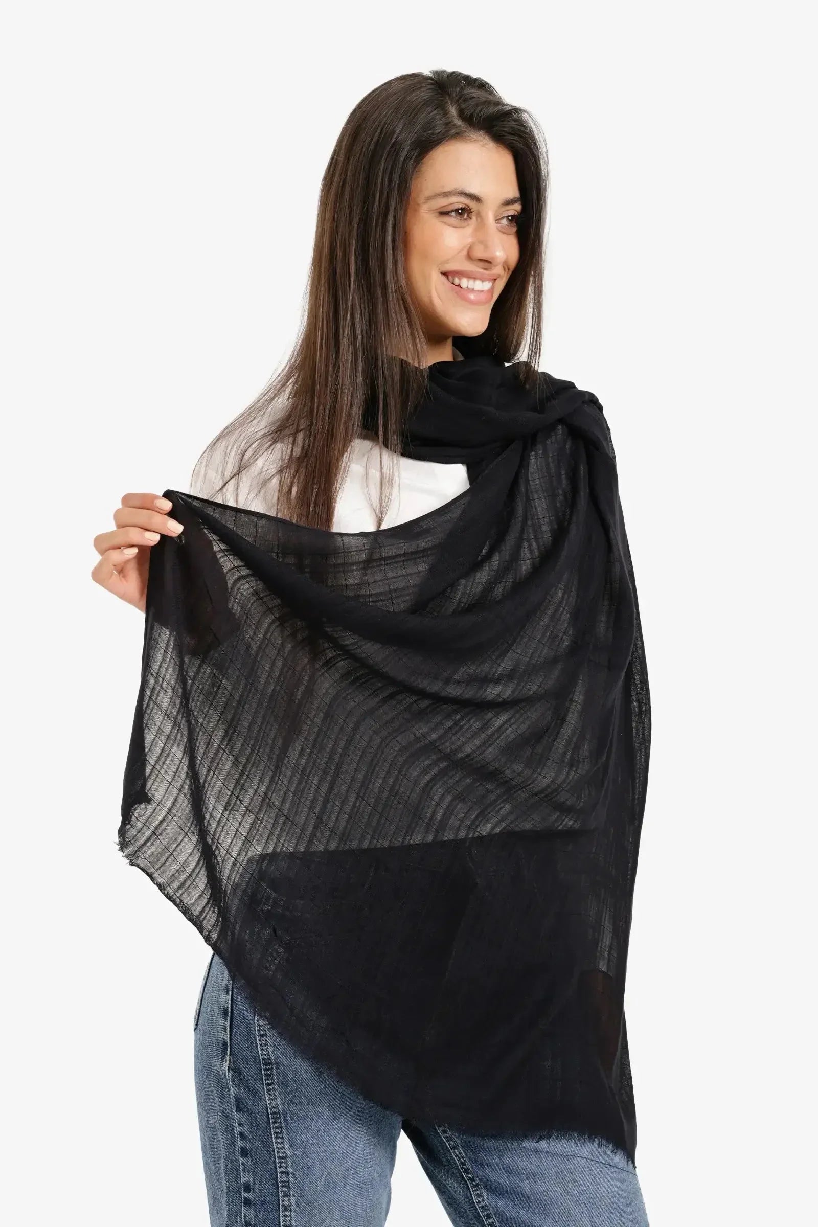 Carina - Textured Ribbed Cotton Scarf 7