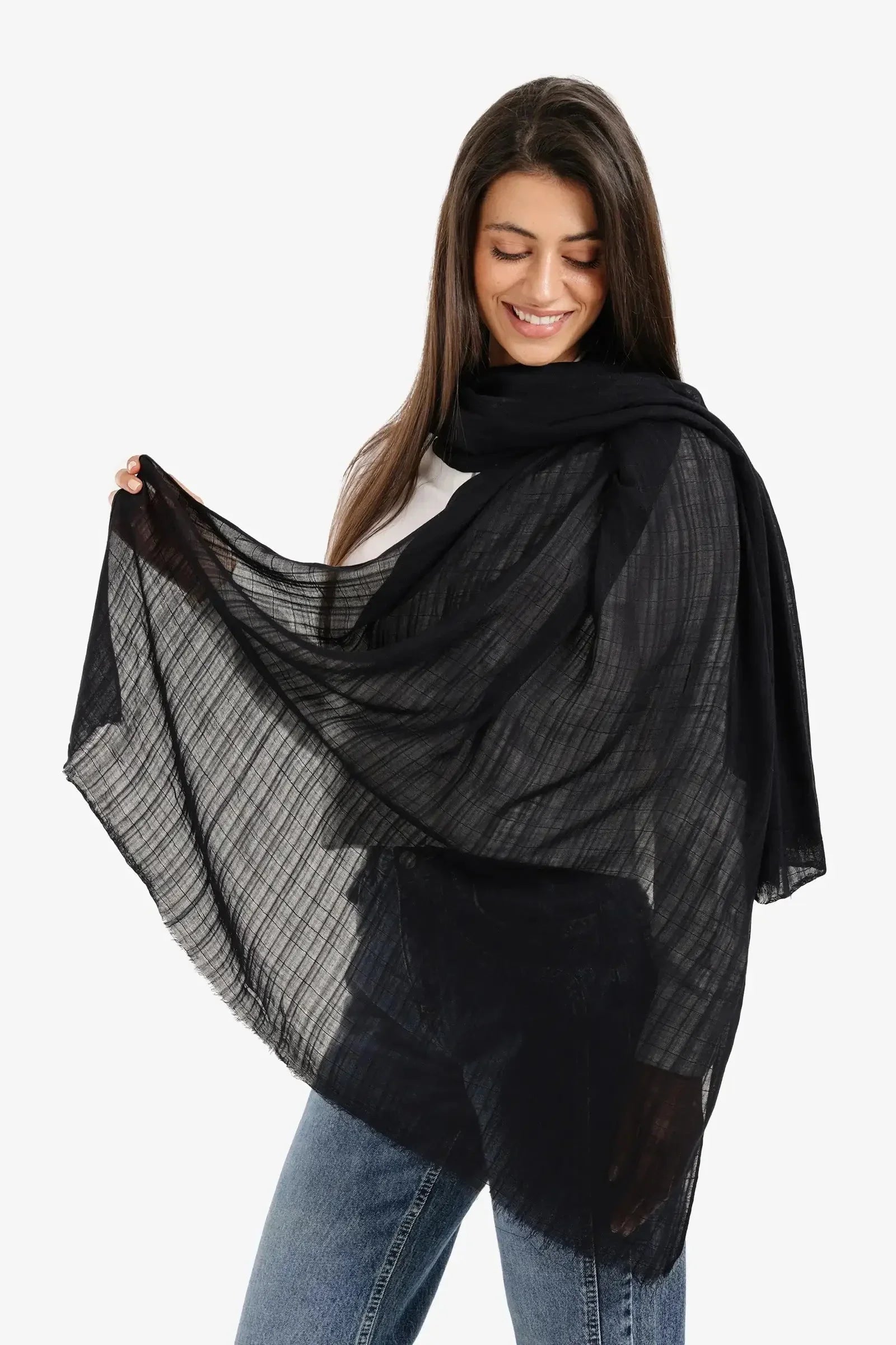 Carina - Textured Ribbed Cotton Scarf 8