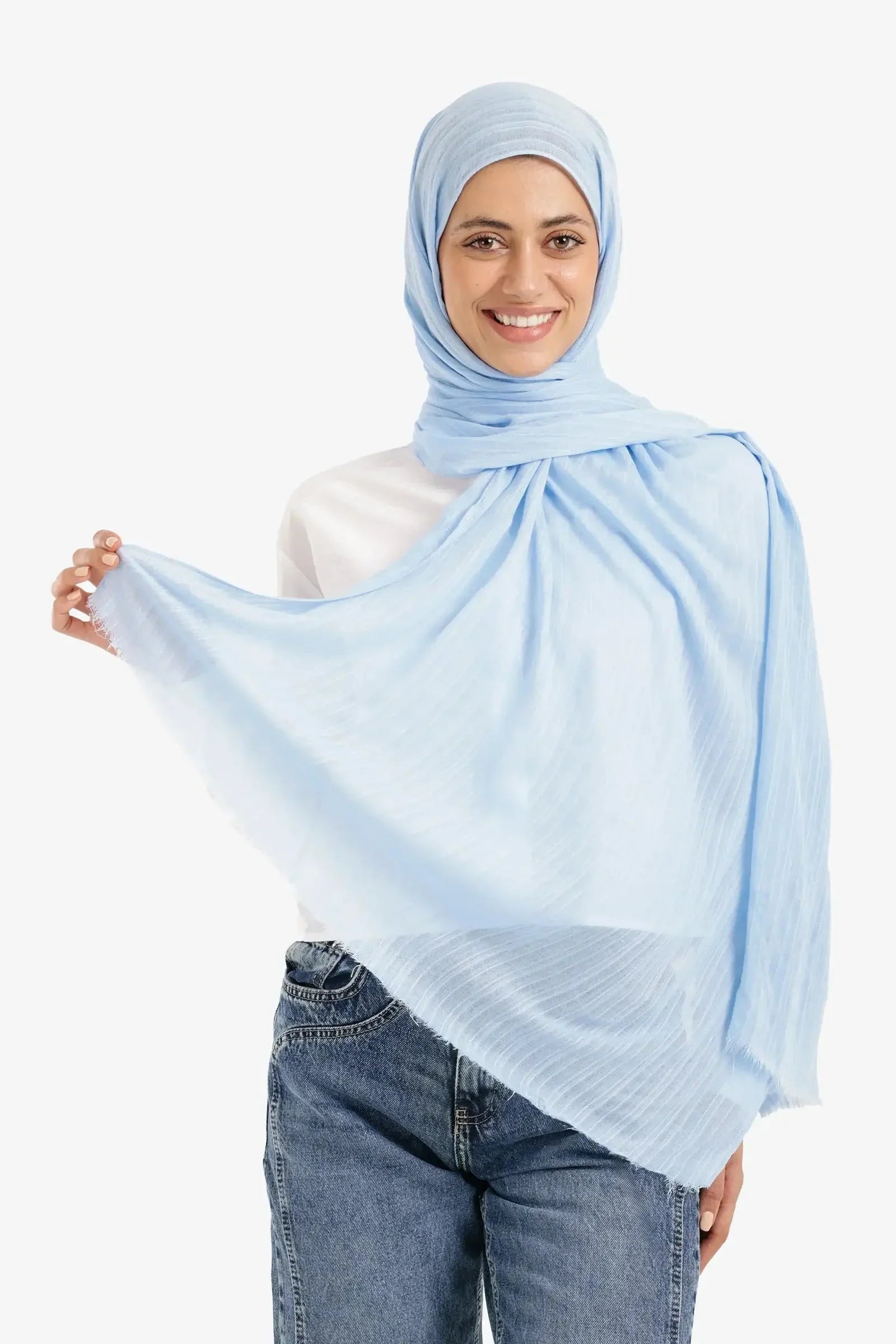 Carina - Textured Ribbed Cotton Scarf 11