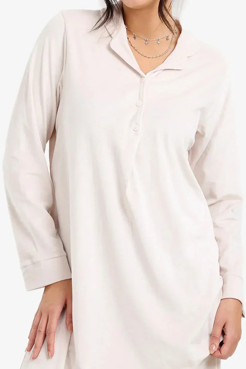 Carina - Notch Collar Velvet Nightgown 36