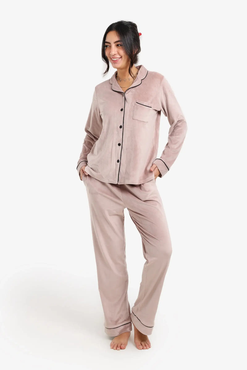Carina - Piping Velvet Pyjama Set