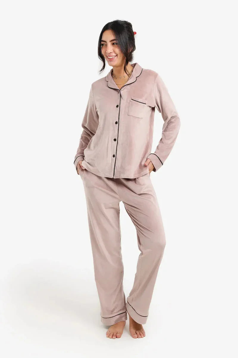 Carina - Piping Velvet Pyjama Set 2