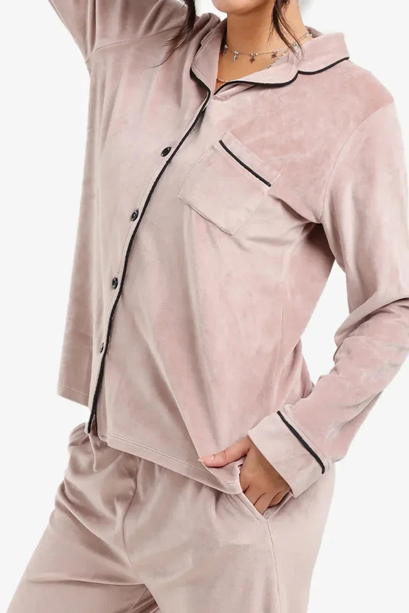 Carina - Piping Velvet Pyjama Set 8