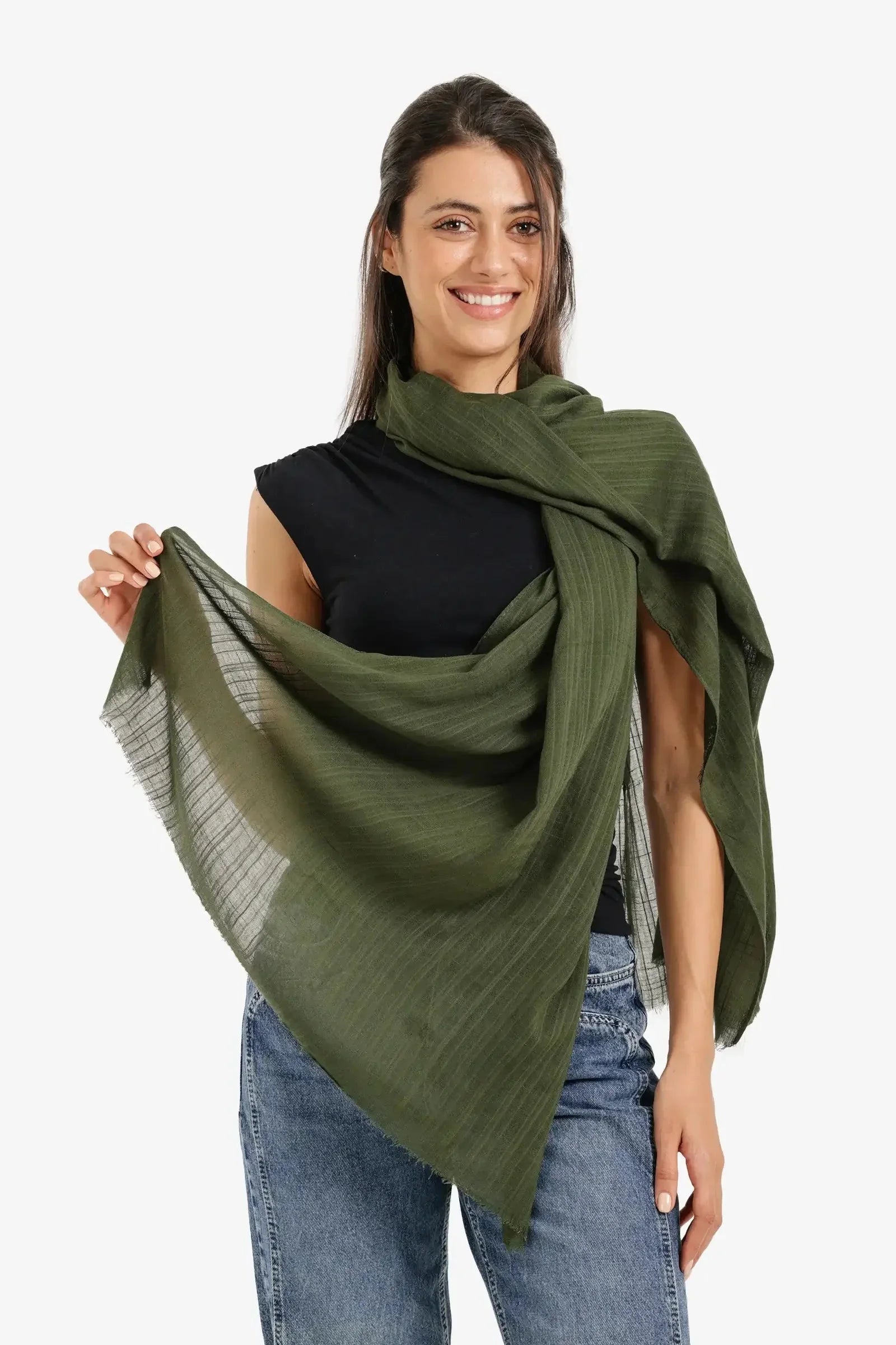Carina - Textured Ribbed Cotton Scarf 10