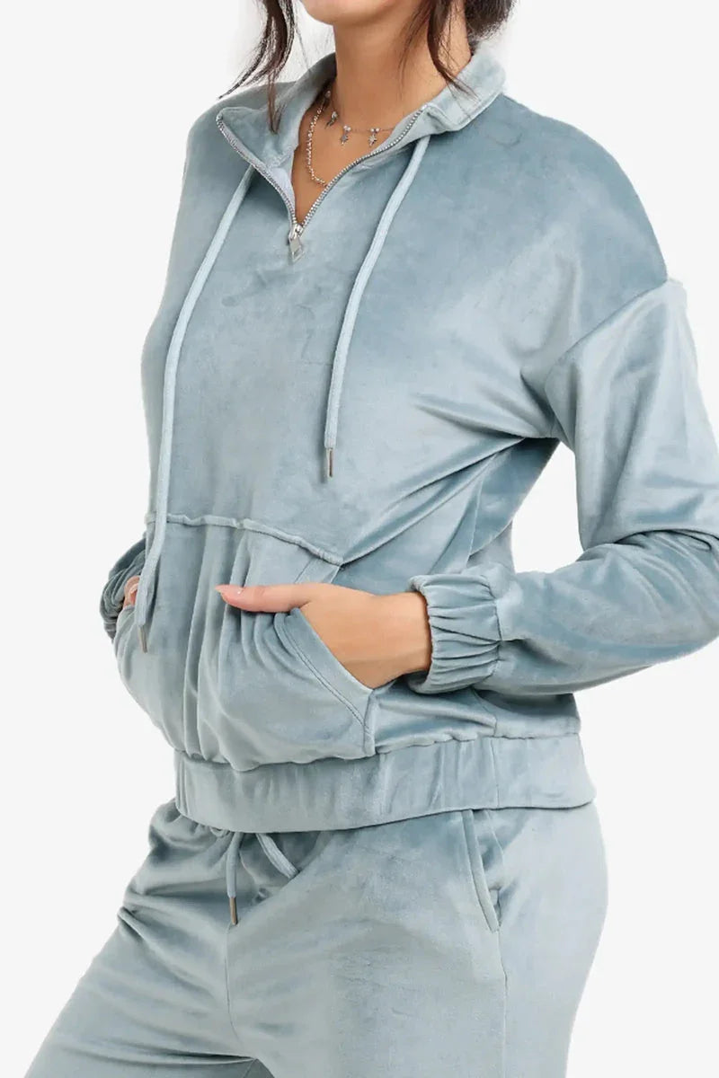 Carina - Velvet High Neck Pyjama Set 16