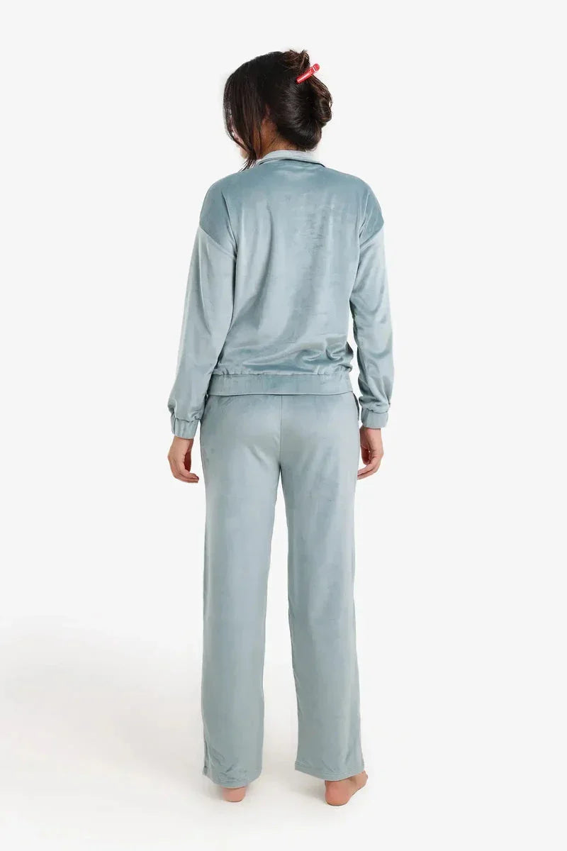 Carina - Velvet High Neck Pyjama Set 13