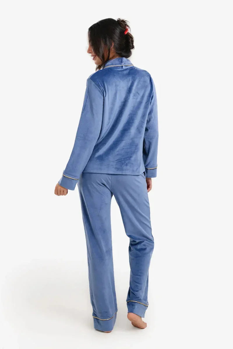 Double-Breasted Velvet Pyjama Set - Carina 13