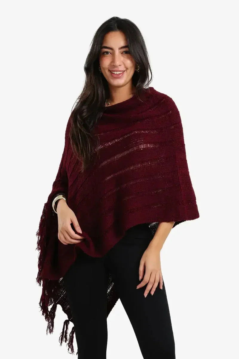 Poncho with Fringe Details - Carina 2