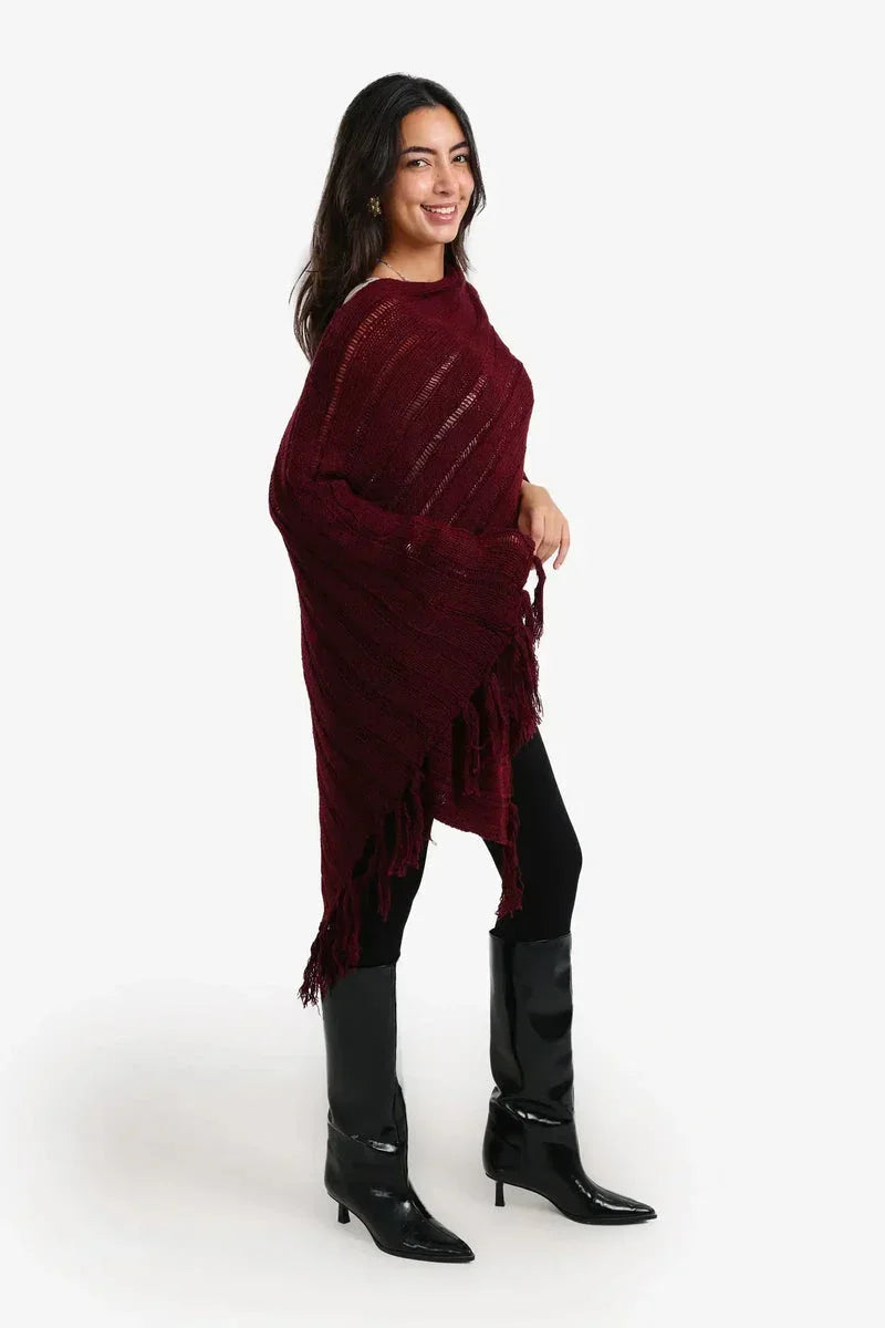 Poncho with Fringe Details - Carina 4