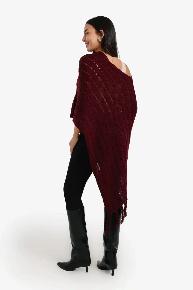 Poncho with Fringe Details - Carina 8