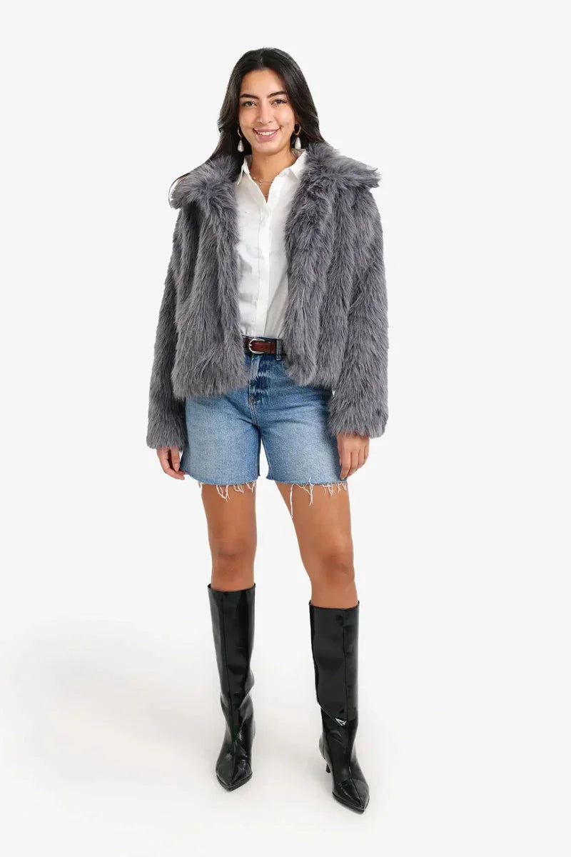 Sherpa Open Neckline Coat - Carina 17