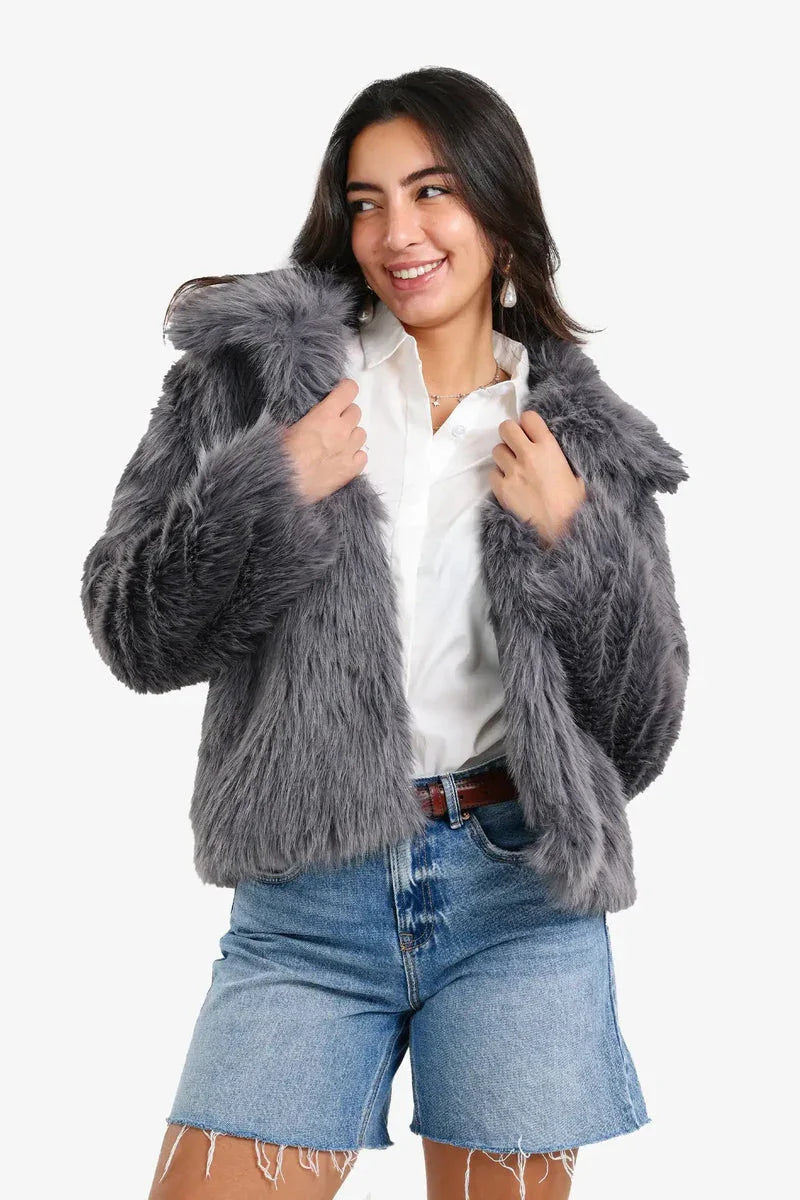 Carina - Sherpa Open Neckline Coat 3