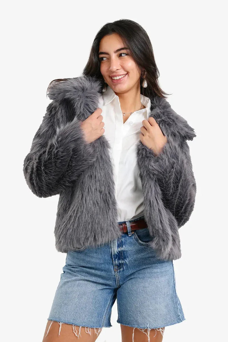 Sherpa Open Neckline Coat - Carina 3
