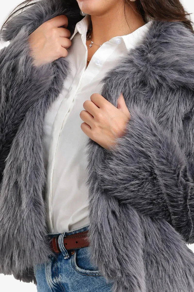 Carina - Sherpa Open Neckline Coat 15