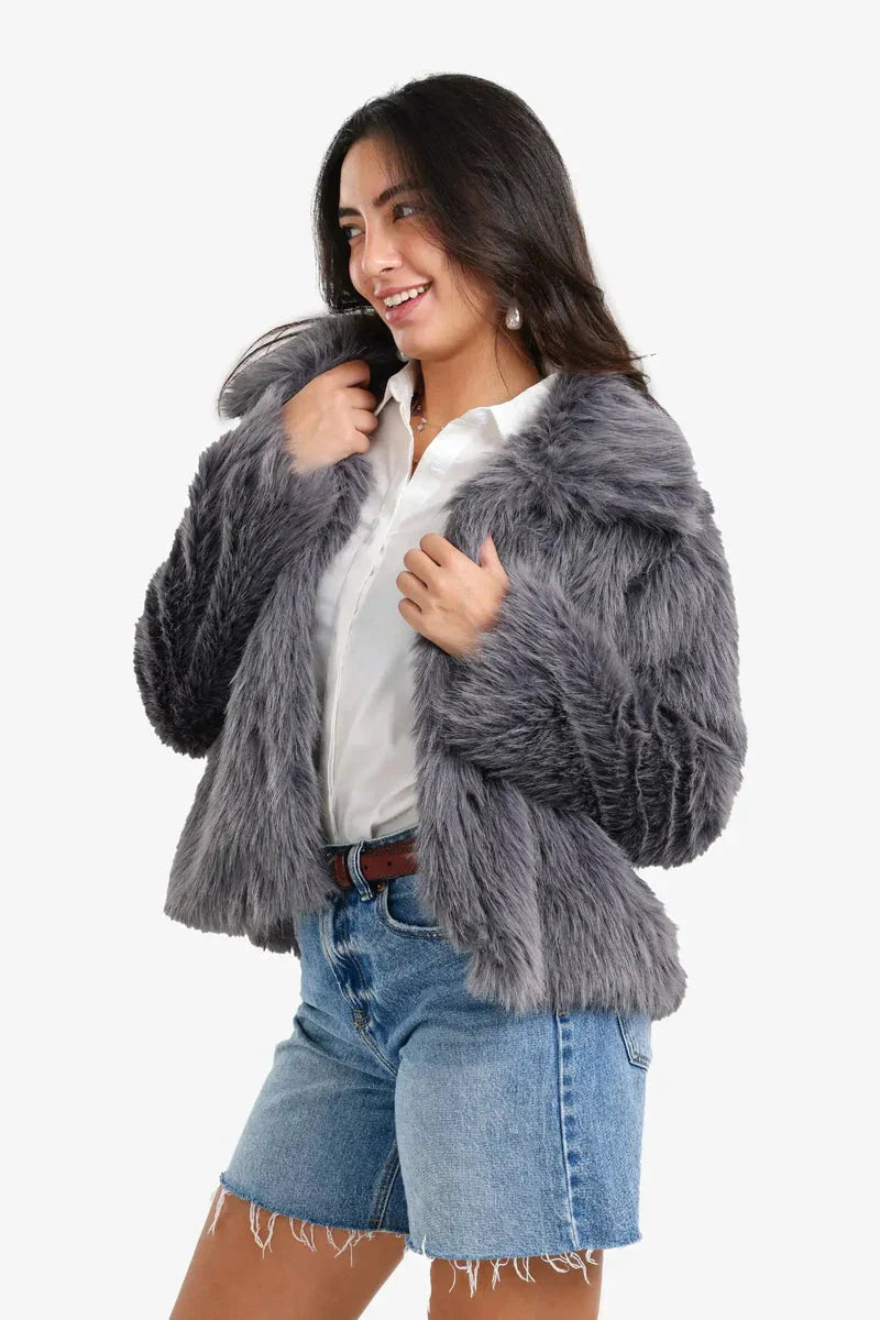 Carina - Sherpa Open Neckline Coat 6