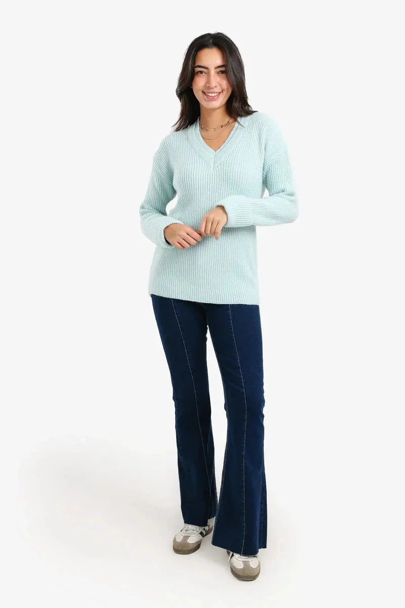 Carina - Ribbed V-Neck Pullover 10