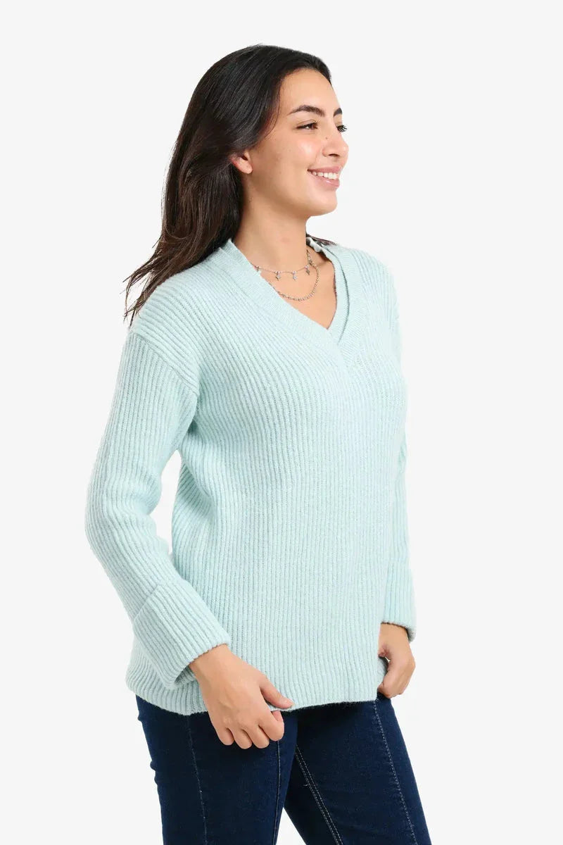 Carina - Ribbed V-Neck Pullover 4