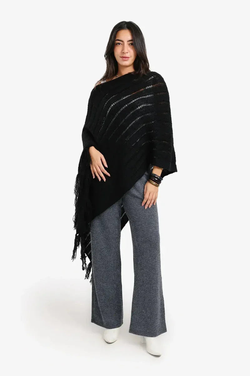 Poncho with Fringe Details - Carina 1