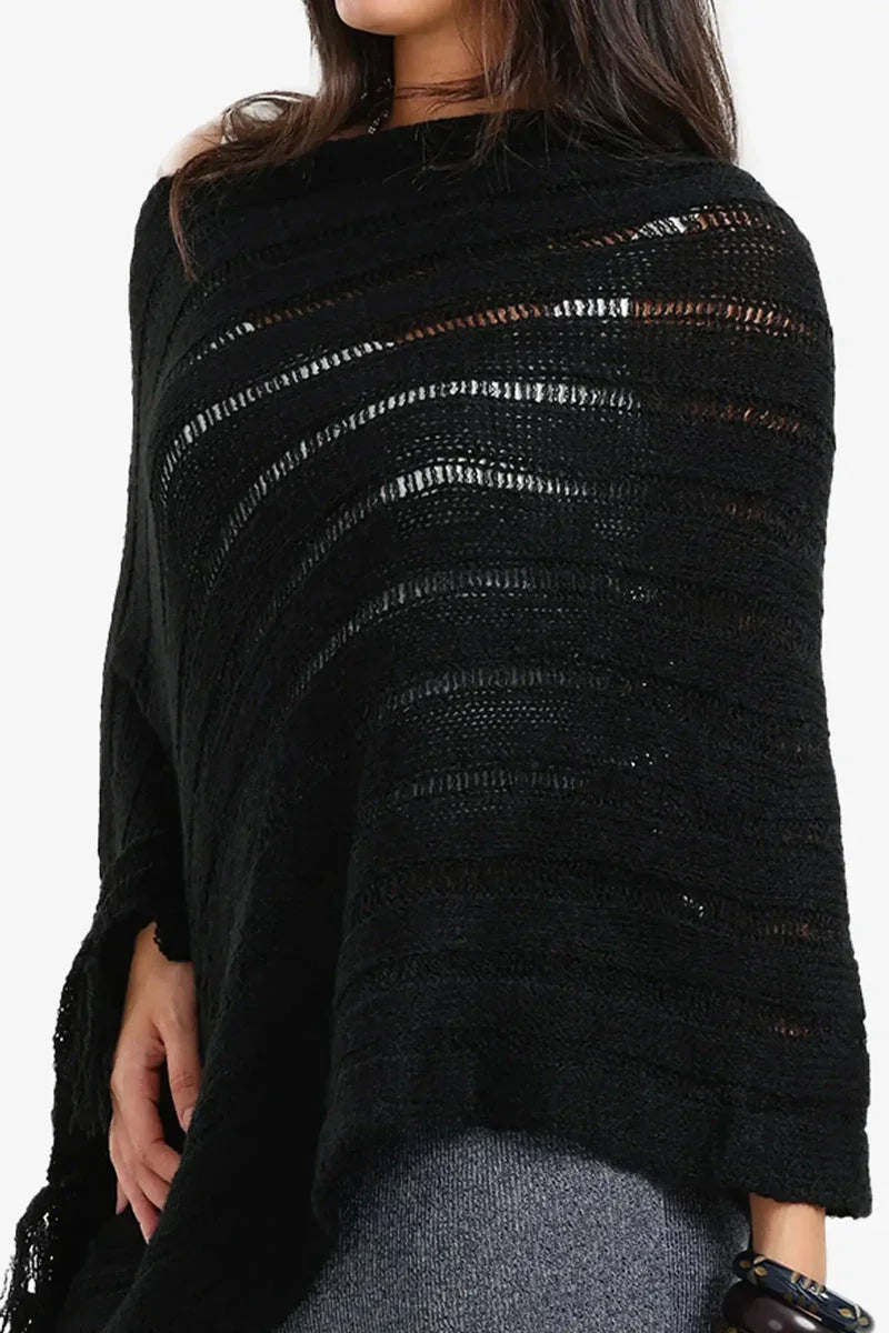 Poncho with Fringe Details - Carina 7