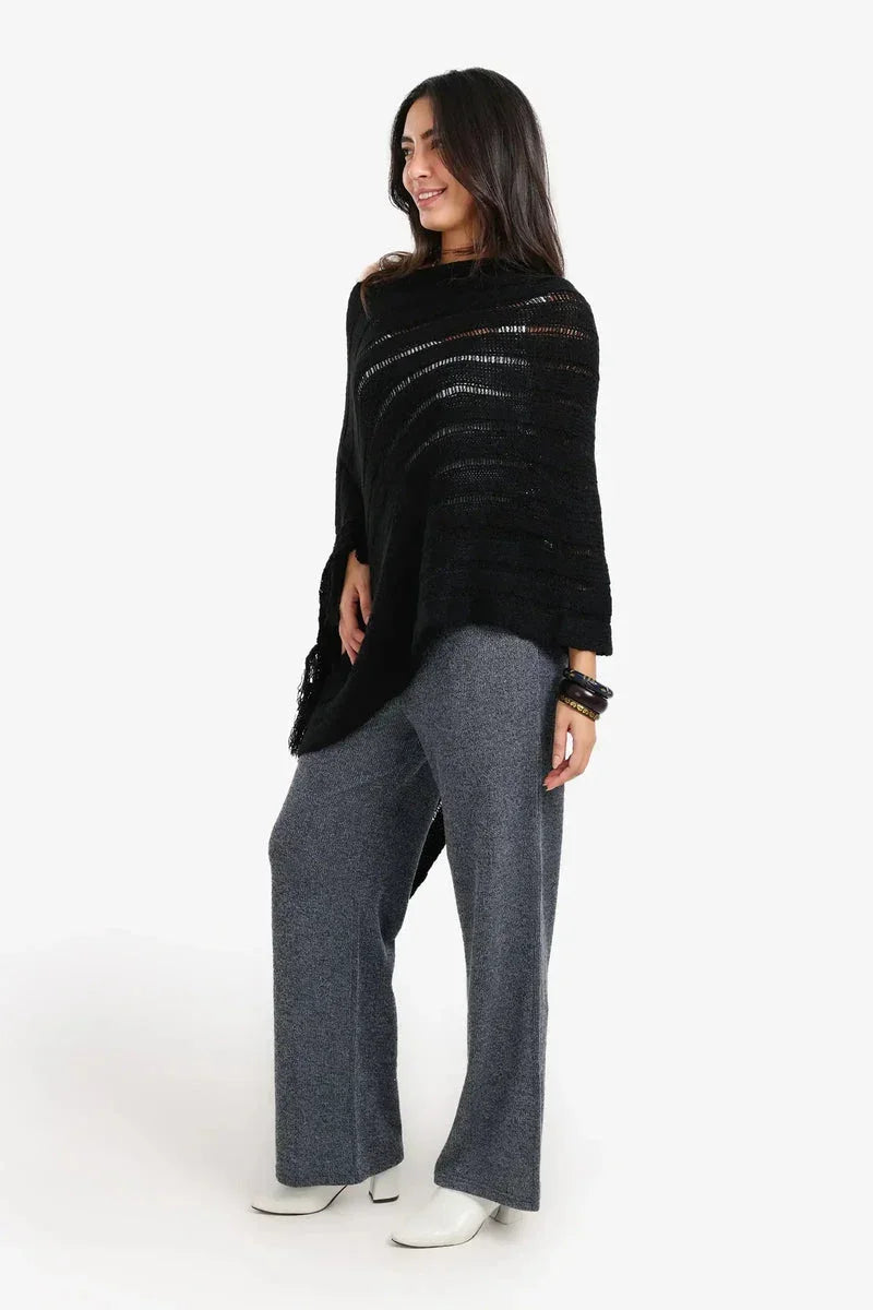Poncho with Fringe Details - Carina 3