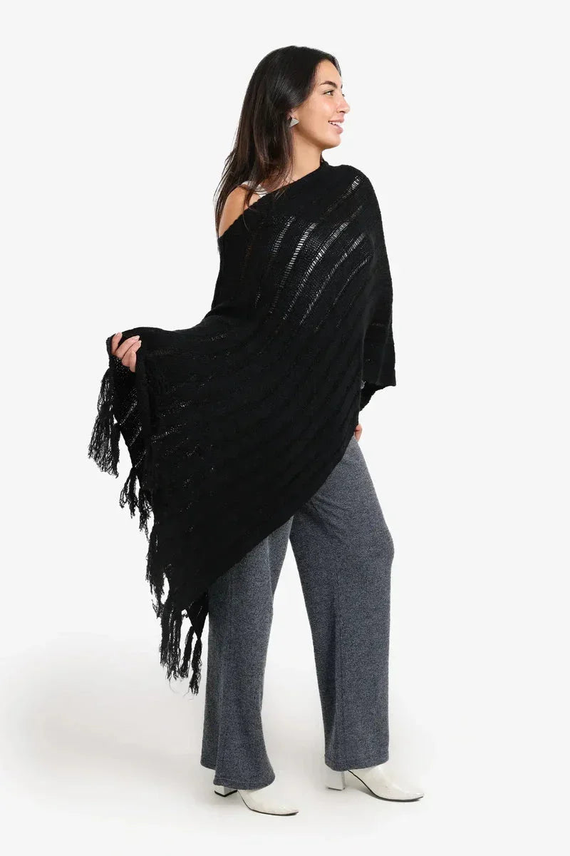 Poncho with Fringe Details - Carina 5