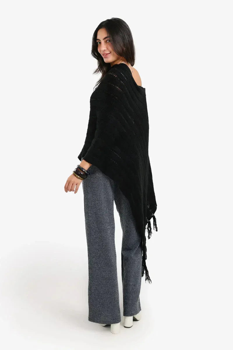 Poncho with Fringe Details - Carina 9