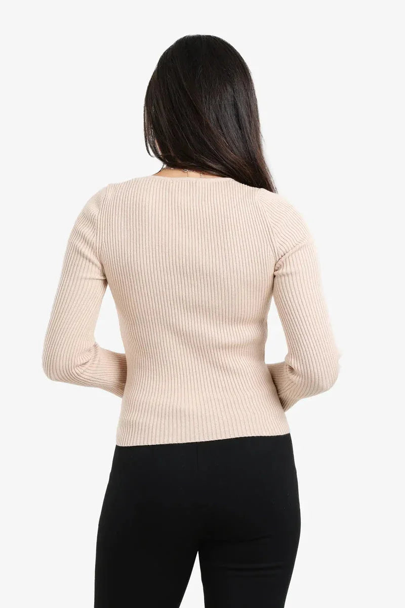 Carina - Square-Neck Ribbed Pullover 6