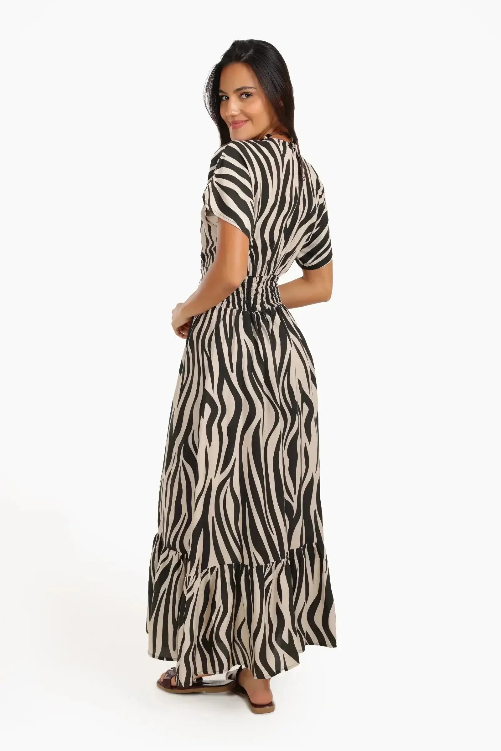 Carina - Zebra Print Tiered Dress 3
