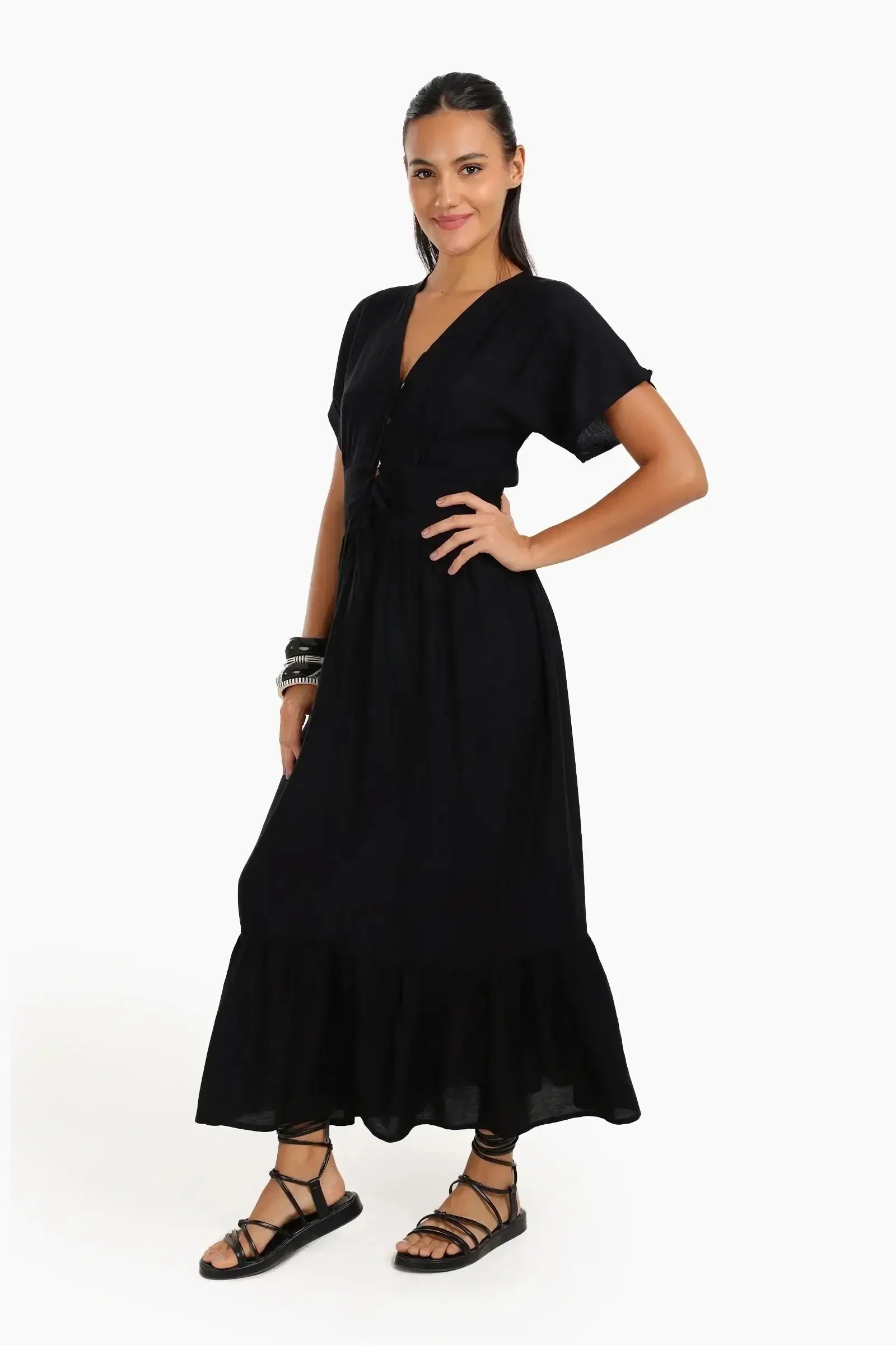 Carina - Maxi Dress with Front Drawstring 2