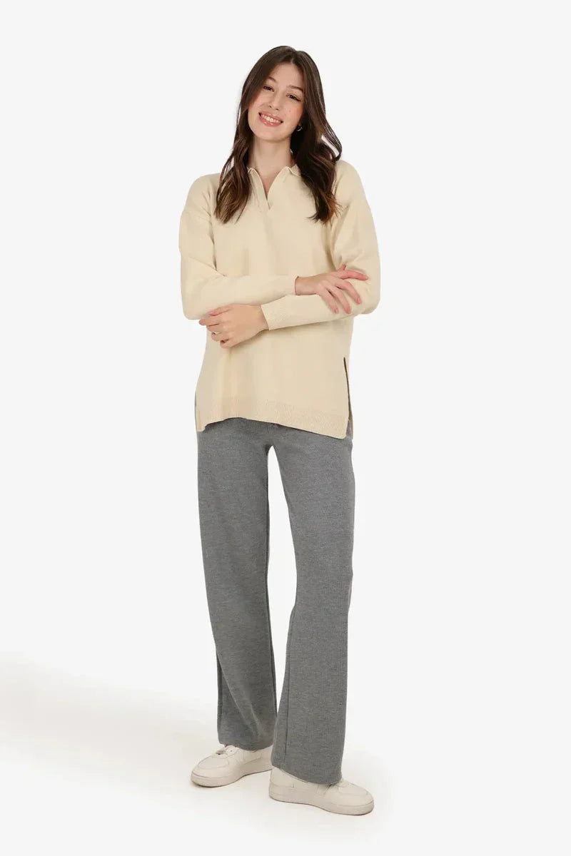 Relaxed Fit Side-Slit Pullover - Carina 12