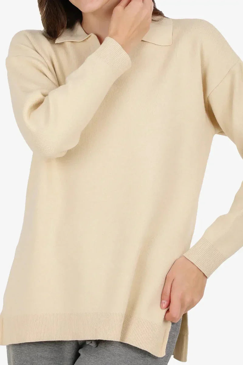 Relaxed Fit Side-Slit Pullover - Carina 1