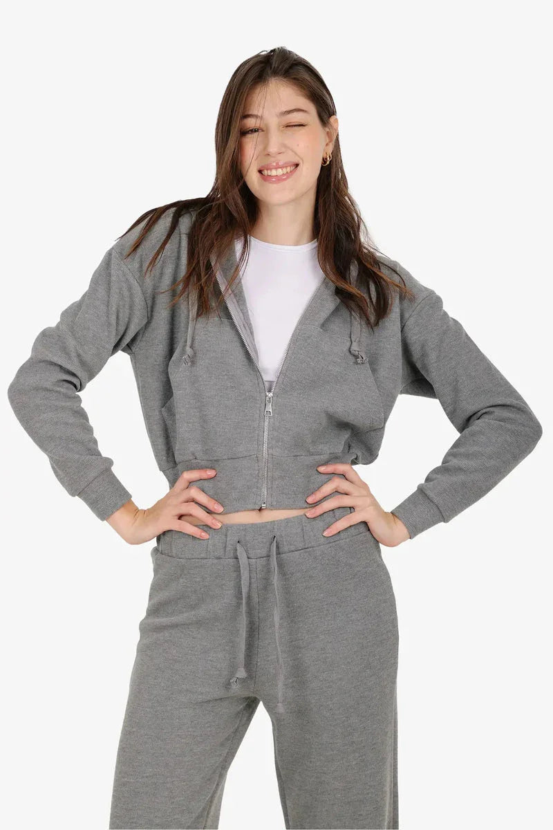 Carina - Hooded Ribbed Lounge Sweatshirt 3