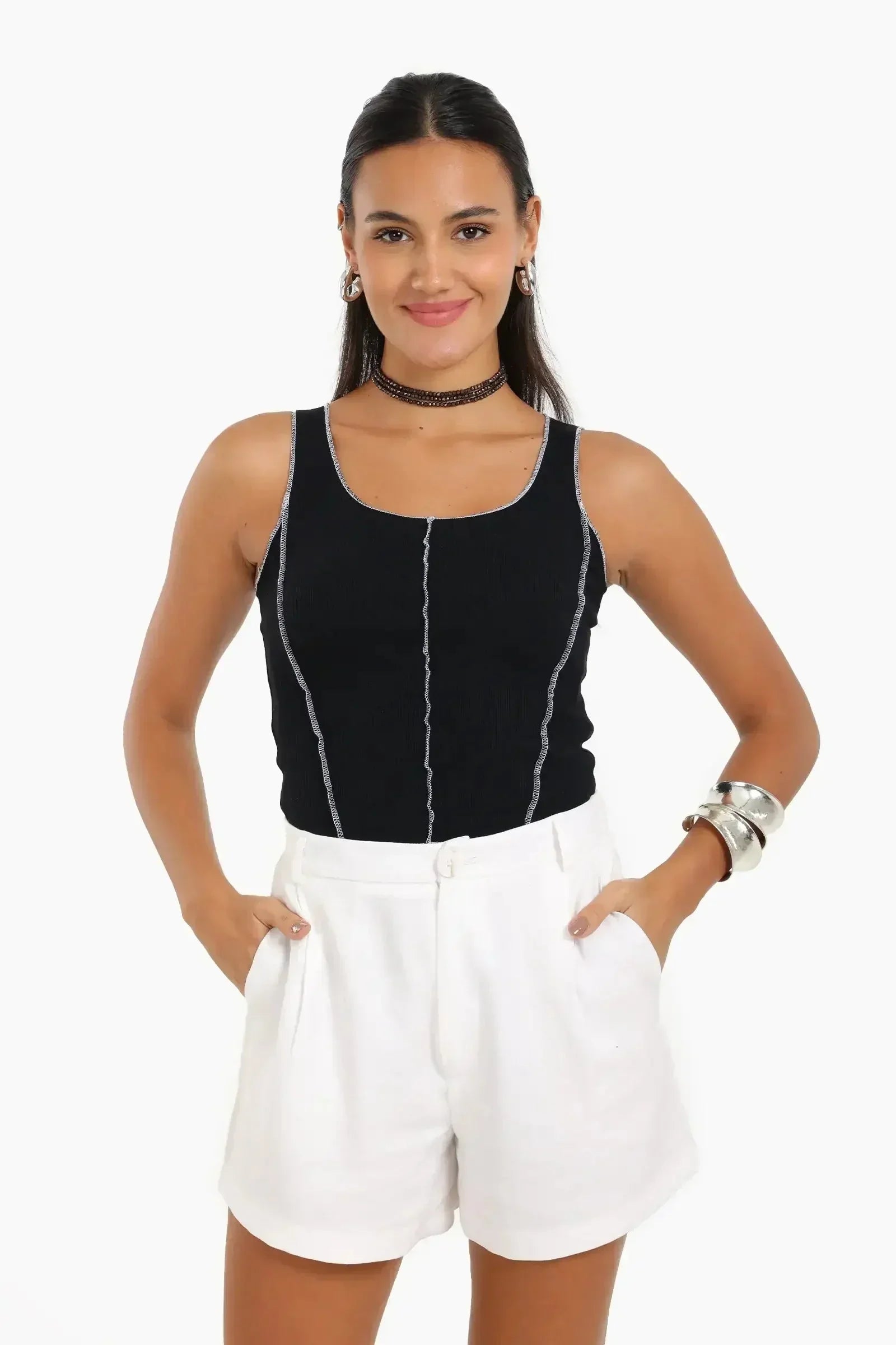 Carina - Contrast Stitch Detail Top 6