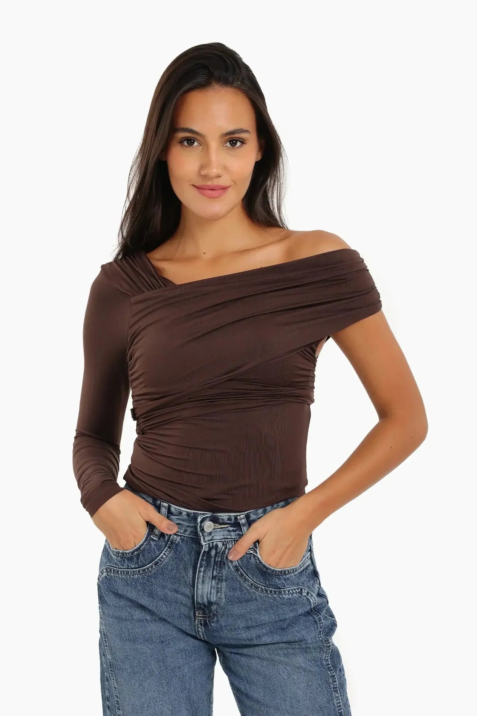 Carina - Rushed Off Shoulder Top 1