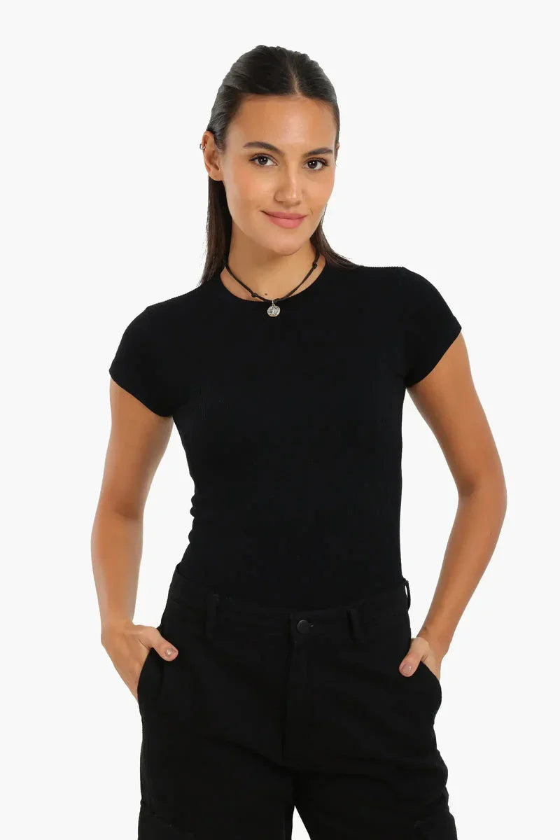 Carina - Slim Fit Ribbed Top 1