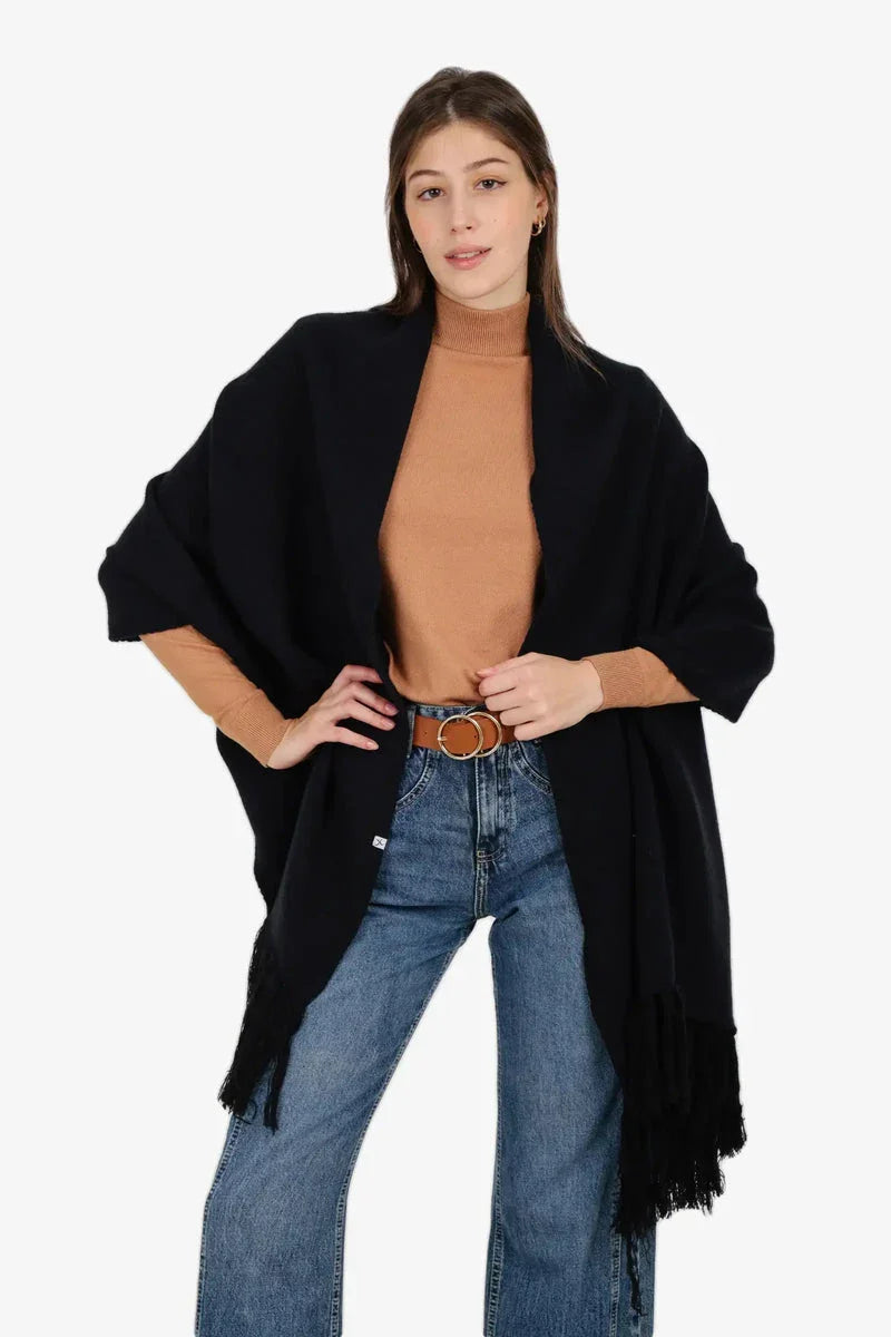 Carina - Fringed Rectangular Shawl 1