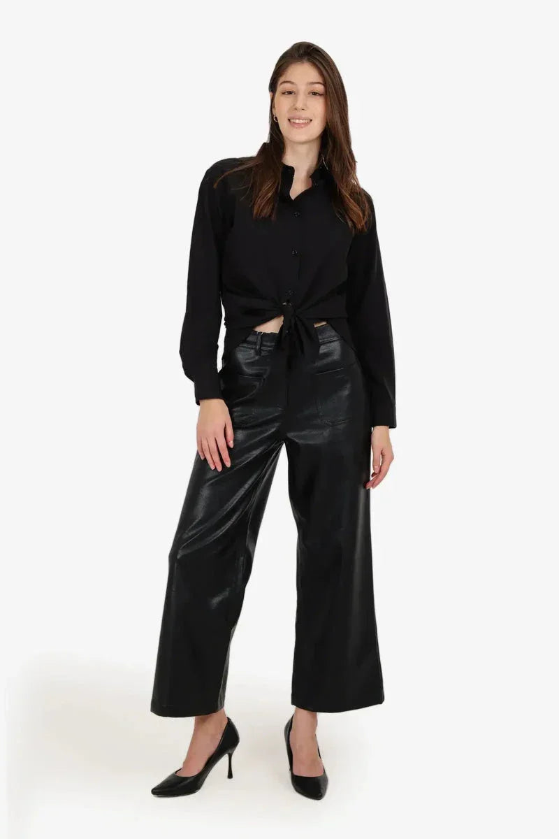 Flare Leg Faux Leather Pants - Carina 6