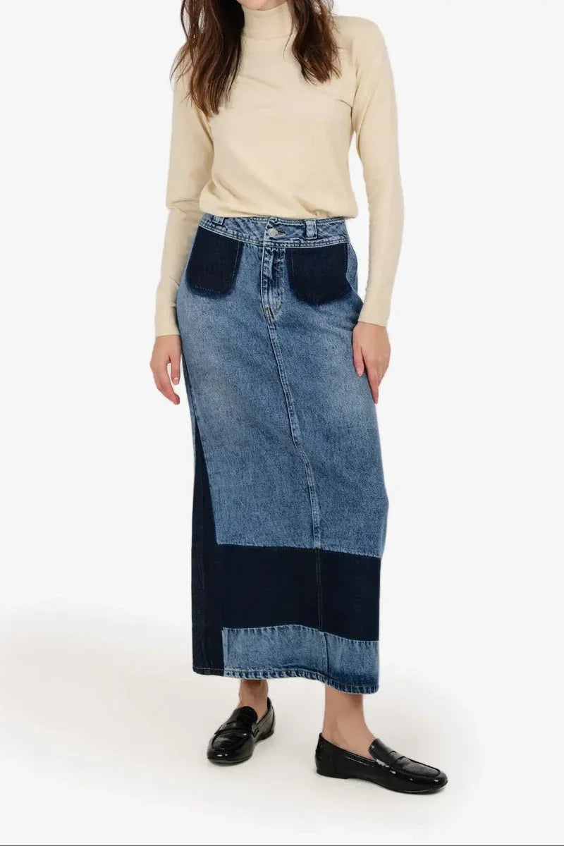 Carina - Two-Tone Denim Skirt 7