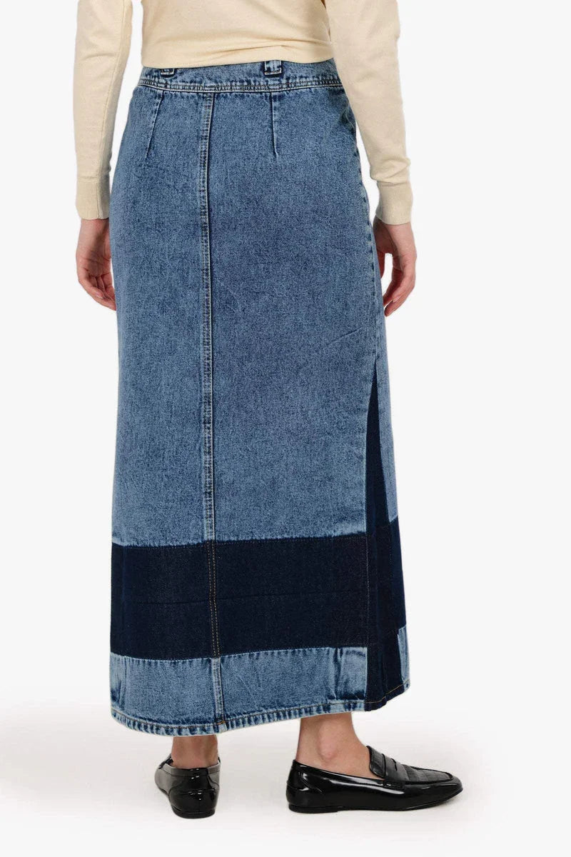 Carina - Two-Tone Denim Skirt 5