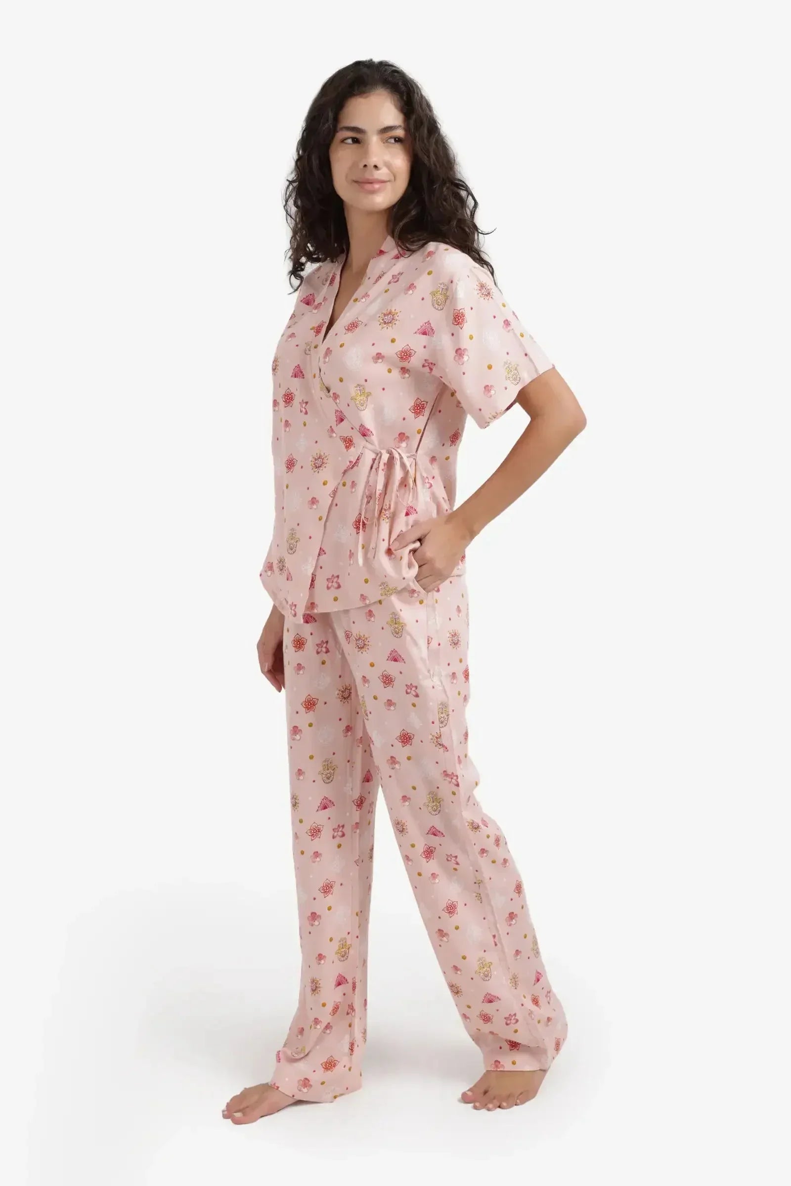Carina - Side Tie Wrap Pyjama Set 2