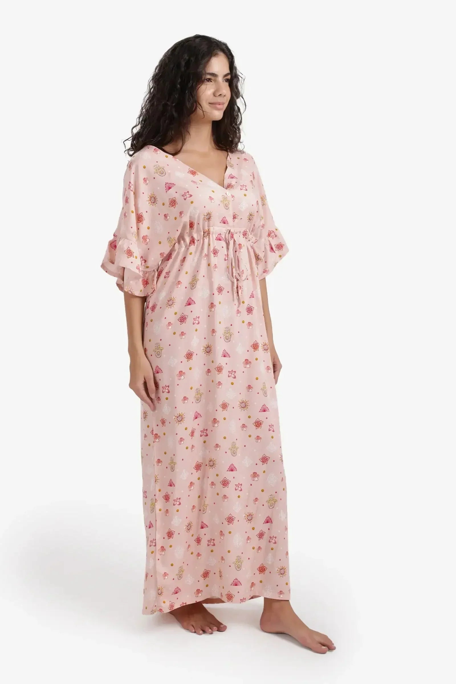 Carina - Printed Tie-Back Nightgown 2