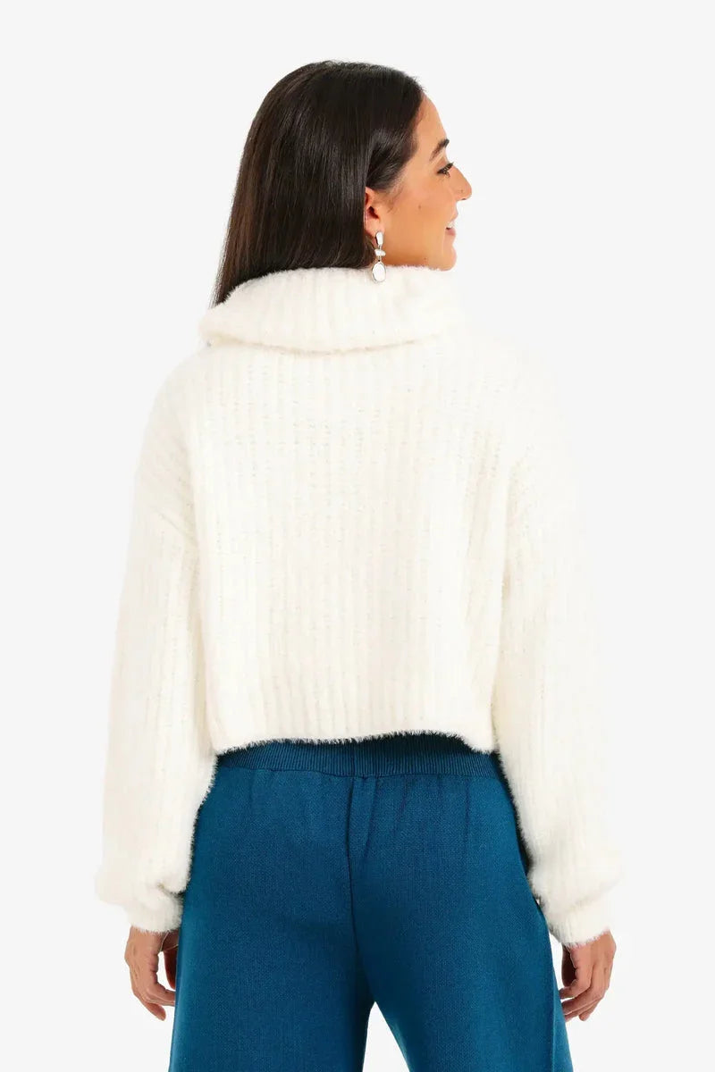 Carina - Cropped Cowl Neck Pullover 8
