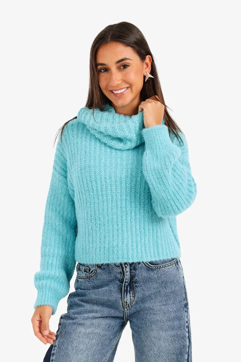 Carina - Cropped Cowl Neck Pullover 3