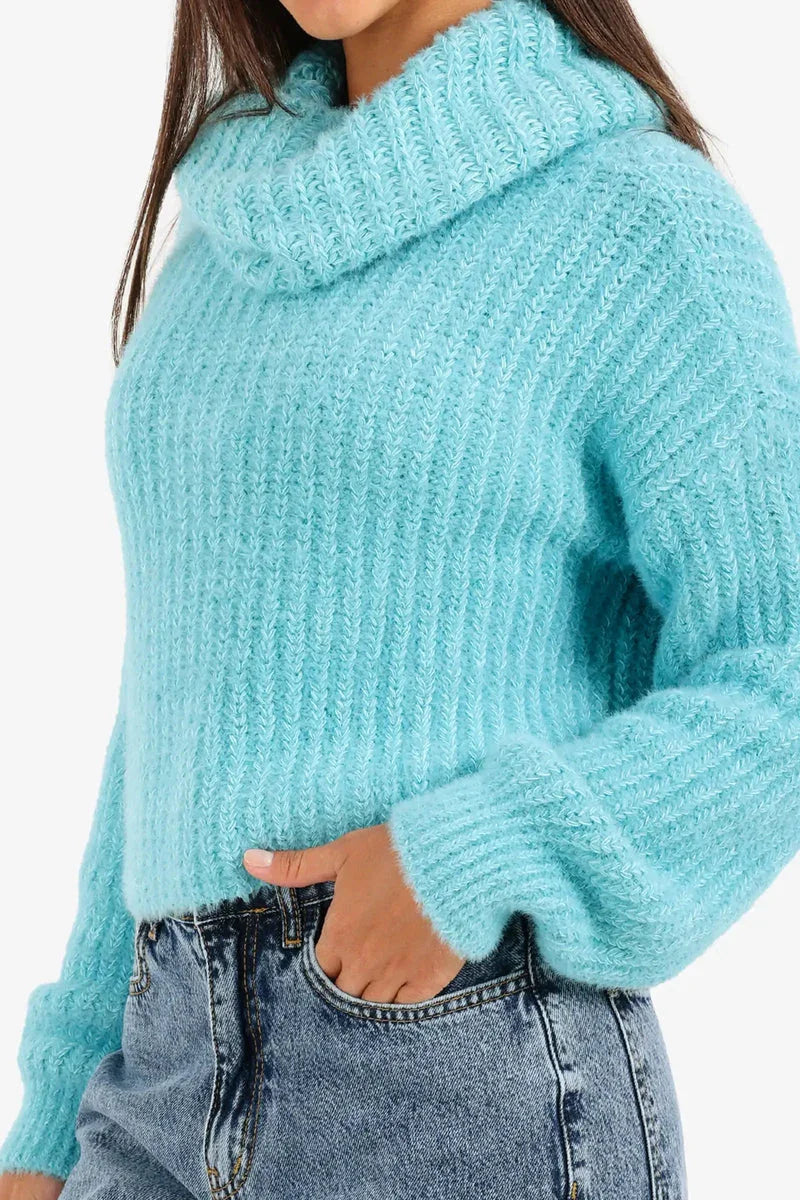 Carina - Cropped Cowl Neck Pullover 12