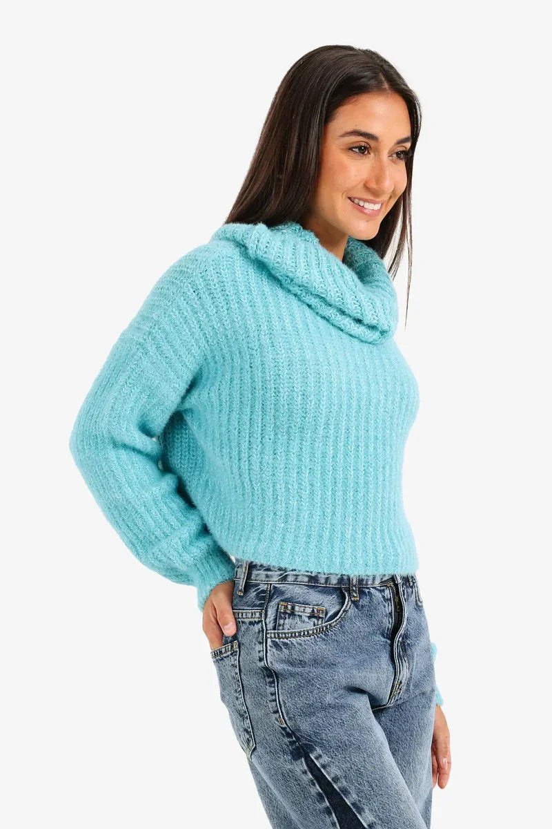 Carina - Cropped Cowl Neck Pullover 6