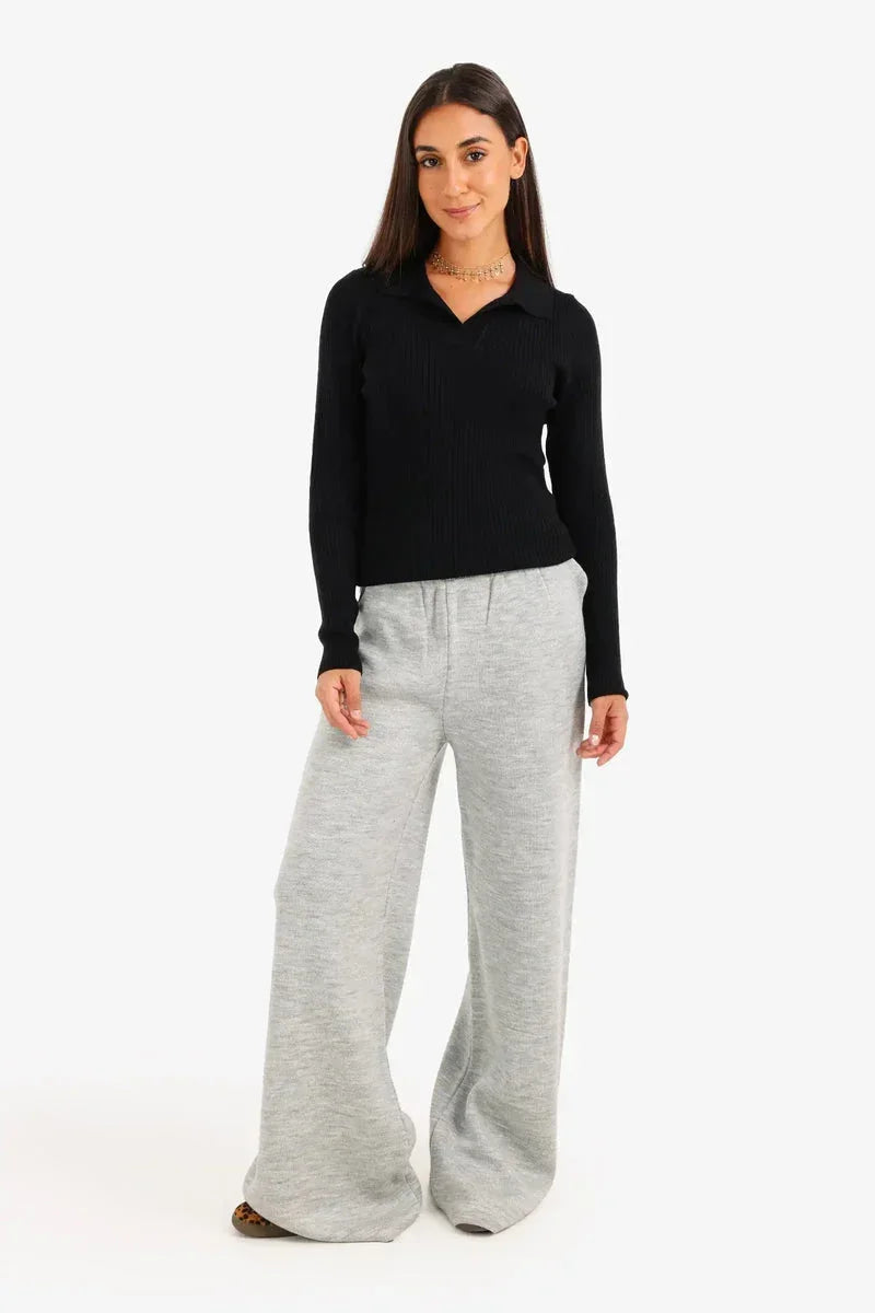 Carina - Ribbed Pullover with Collar 19