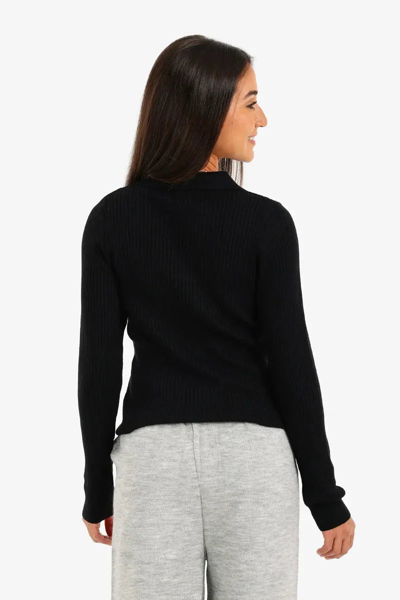 Carina - Ribbed Pullover with Collar 10