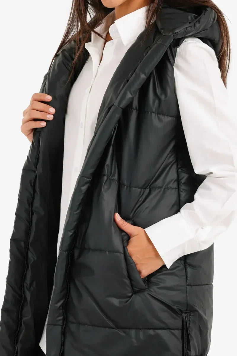Carina - Hooded Long Puffer Vest 7