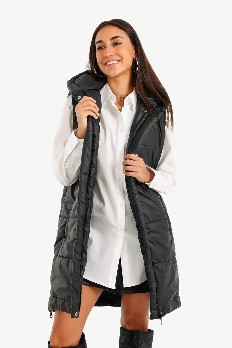 Carina - Hooded Long Puffer Vest 3