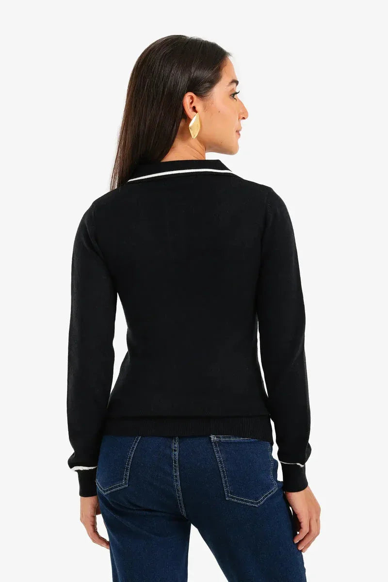 Carina - Contrast Panel Knit Pullover 3